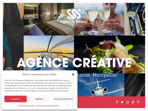 Screenshot of agence-sweep.com – Swiss SEO check by SEO Switzerland, score 94/100