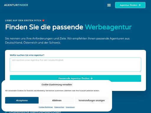 Swiss SEO check of agenturfinder.com – score 95/100 · SEO Switzerland free SEO analyzer