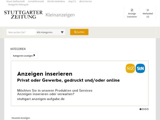 Screenshot of anzeigen-suchen.stuttgarter-zeitung.de – Swiss SEO check by SEO Switzerland, score 79/100