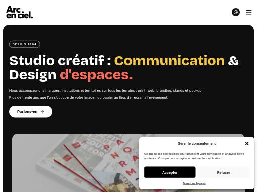 Screenshot of arcencielcreation.fr – Swiss SEO check by SEO Switzerland, score 95/100