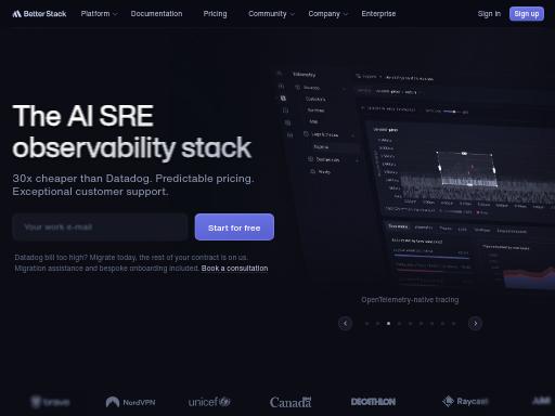 Screenshot of betterstack.com – Swiss SEO check by SEO Switzerland, score 90/100