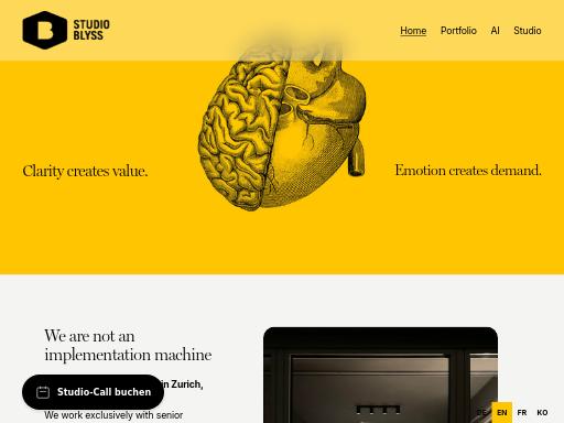 Screenshot of blyss.ch – Swiss SEO check by SEO Switzerland, score 89/100