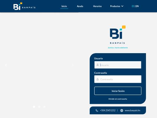 Screenshot of bpenlinea.banpais.hn – Swiss SEO check by SEO Switzerland, score 61/100