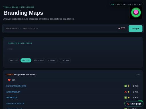 SEO check of brandingmaps.com – score 98/100 · SEO Switzerland free SEO analyzer