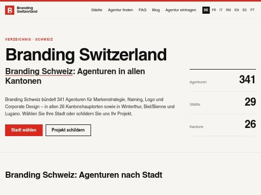 SEO check of brandingswitzerland.com – score 98/100 · SEO Switzerland free SEO analyzer