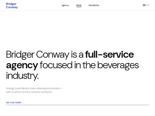 Screenshot of bridgerconway.com – Swiss SEO check by SEO Switzerland, score 75/100