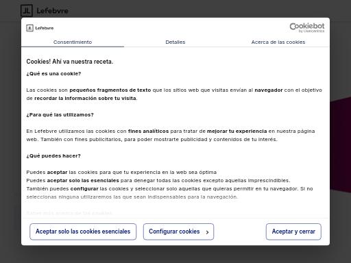 Screenshot of centinela.lefebvre.es – Swiss SEO check by SEO Switzerland, score 82/100