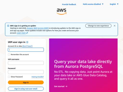 Swiss SEO check of console.aws.amazon.com – score 61/100 · SEO Switzerland free SEO analyzer