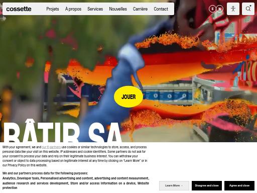 Screenshot of cossette.com – Swiss SEO check by SEO Switzerland, score 95/100