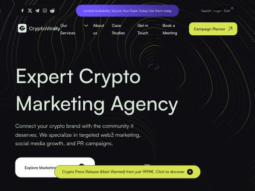 Screenshot of cryptovirally.com – Swiss SEO check by SEO Switzerland, score 90/100