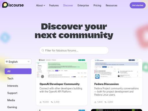 Screenshot of discover.discourse.com – Swiss SEO check by SEO Switzerland, score 84/100