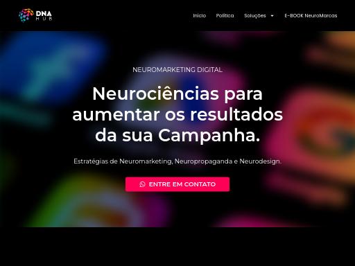 Screenshot of dnahub.com.br – Swiss SEO check by SEO Switzerland, score 87/100