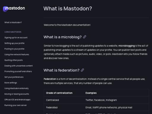 Swiss SEO check of docs.joinmastodon.org – score 89/100 · SEO Switzerland free SEO analyzer