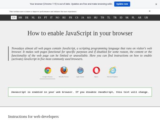 Swiss SEO check of enable-javascript.com – score 86/100 · SEO Switzerland free SEO analyzer