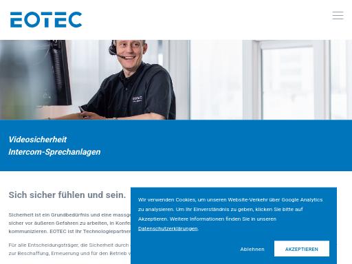 Screenshot of eotec.ch – Swiss SEO check by SEO Switzerland, score 88/100