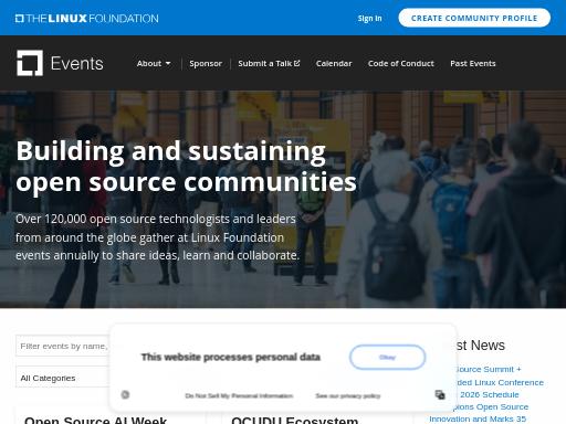 Screenshot of events.linuxfoundation.org – Swiss SEO check by SEO Switzerland, score 97/100