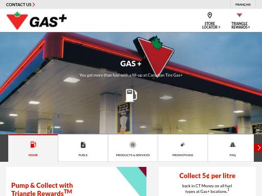 Screenshot of gasplus.canadiantire.ca – Swiss SEO check by SEO Switzerland, score 75/100