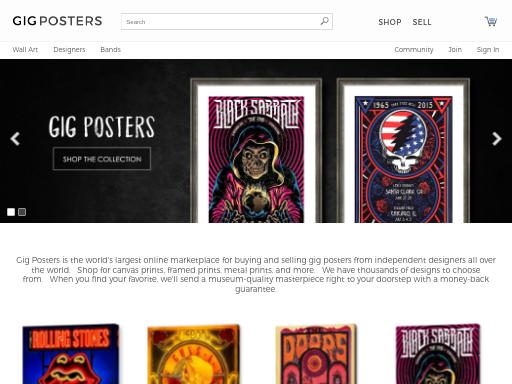 Screenshot of gigposters.com – Swiss SEO check by SEO Switzerland, score 79/100
