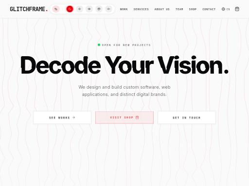 Screenshot of glitchframe.studio – Swiss SEO check by SEO Switzerland, score 89/100