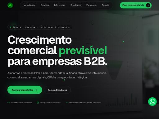 Screenshot of growth.blendmarketing.com.br – Swiss SEO check by SEO Switzerland, score 91/100