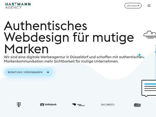 Screenshot of hartmann-agency.com – Swiss SEO check by SEO Switzerland, score 95/100