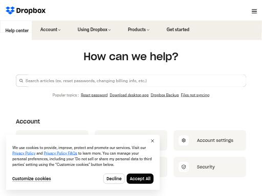 Swiss SEO check of help.dropbox.com – score 86/100 · SEO Switzerland free SEO analyzer