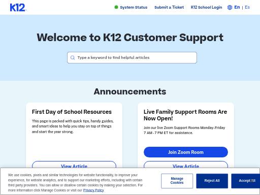Screenshot of help.k12.com – Swiss SEO check by SEO Switzerland, score 80/100