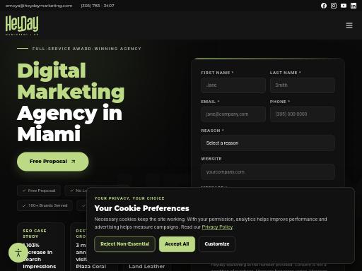 Swiss SEO check of heydaymarketing.com – score 97/100 · SEO Switzerland free SEO analyzer