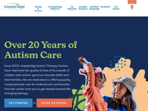 Screenshot of hopebridge.com – Swiss SEO check by SEO Switzerland, score 87/100