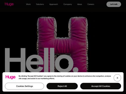 Screenshot of hugeinc.com – Swiss SEO check by SEO Switzerland, score 93/100