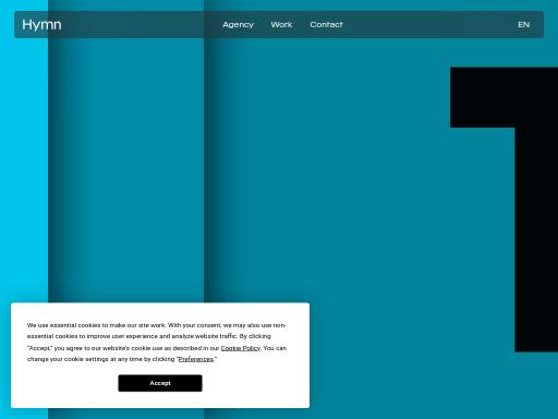 Screenshot of hymn.design – Swiss SEO check by SEO Switzerland, score 90/100