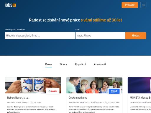 Screenshot of jobs.cz – Swiss SEO check by SEO Switzerland, score 79/100