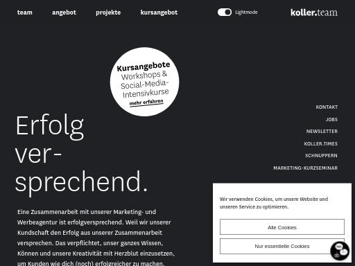 Screenshot of koller.team – Swiss SEO check by SEO Switzerland, score 87/100