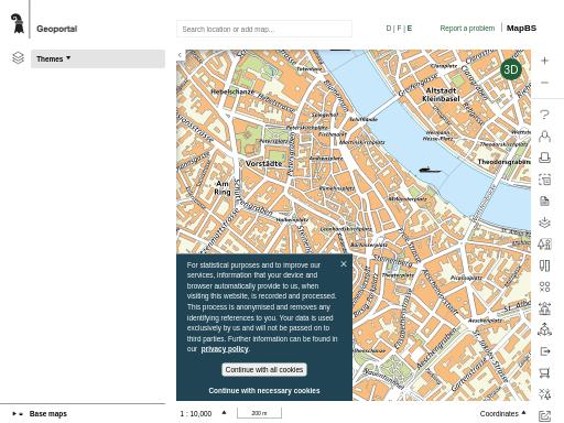 Screenshot of map.geo.bs.ch – Swiss SEO check by SEO Switzerland, score 75/100