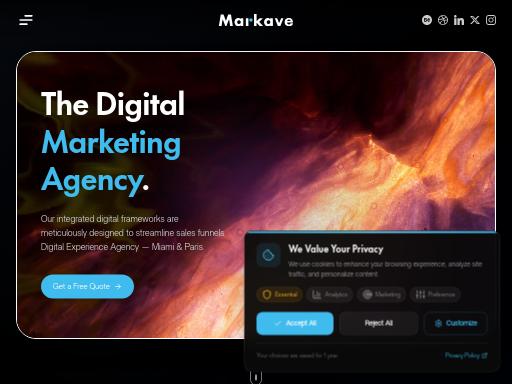 Screenshot of markave.agency – Swiss SEO check by SEO Switzerland, score 92/100