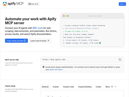 Swiss SEO check of mcp.apify.com – score 75/100 · SEO Switzerland free SEO analyzer