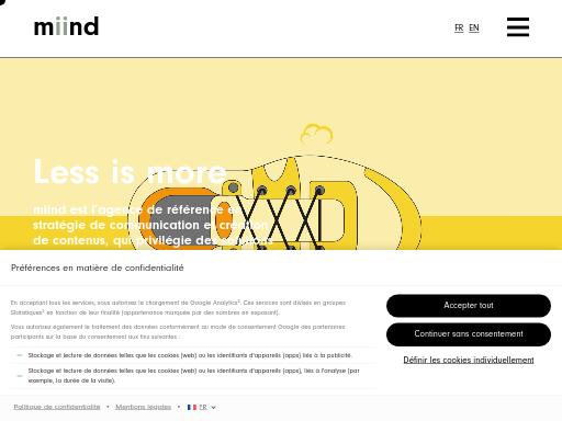 Swiss SEO check of miind.ch – score 85/100 · SEO Switzerland free SEO analyzer