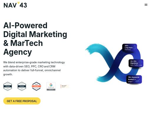Screenshot of nav43.com – Swiss SEO check by SEO Switzerland, score 96/100