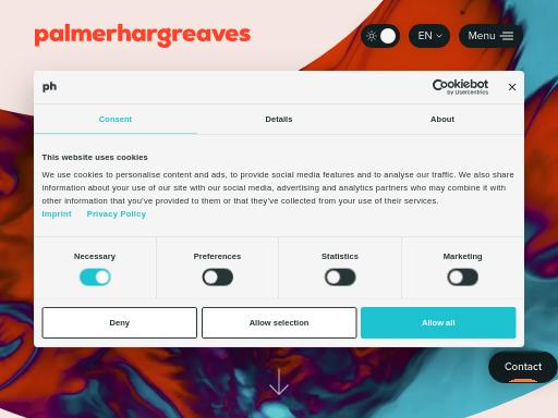 Screenshot of palmerhargreaves.com – Swiss SEO check by SEO Switzerland, score 93/100