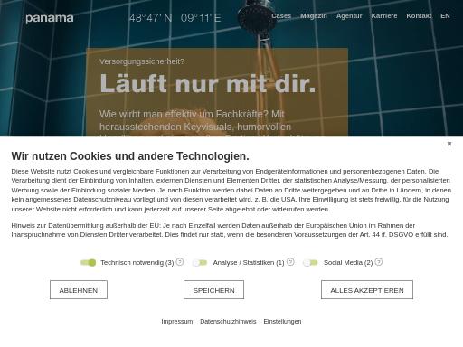 Screenshot of panama.de – Swiss SEO check by SEO Switzerland, score 93/100