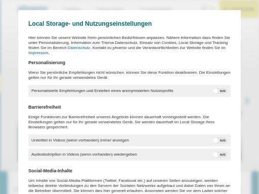 Screenshot of phoenix.de – Swiss SEO check by SEO Switzerland, score 84/100
