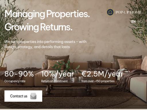 Screenshot of popuphome.ro – Swiss SEO check by SEO Switzerland, score 93/100