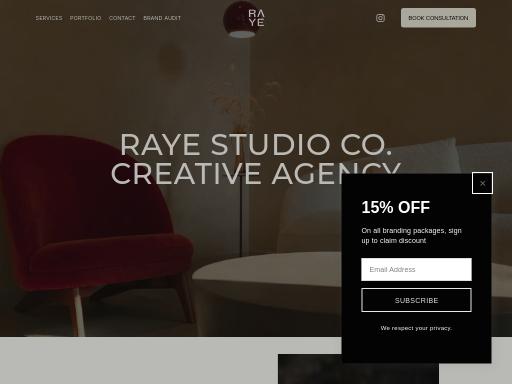 Screenshot of rayestudioco.com – Swiss SEO check by SEO Switzerland, score 85/100