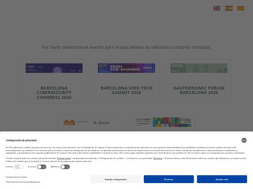 Screenshot of registration.firabarcelona.com – Swiss SEO check by SEO Switzerland, score 72/100