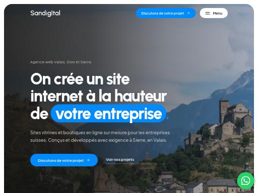 Screenshot of sandigital.ch – Swiss SEO check by SEO Switzerland, score 94/100