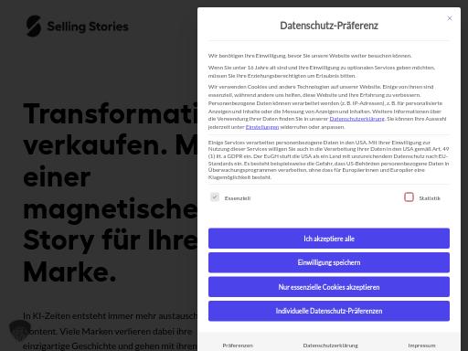 Swiss SEO check of sellingstories.de – score 88/100 · SEO Switzerland free SEO analyzer