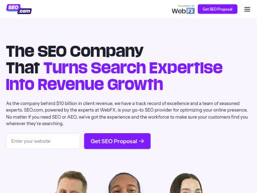 Screenshot of seo.com – SEO check by SEO Switzerland