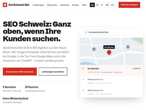 SEO check of seoschweiz.net – score 98/100 · SEO Switzerland free SEO analyzer