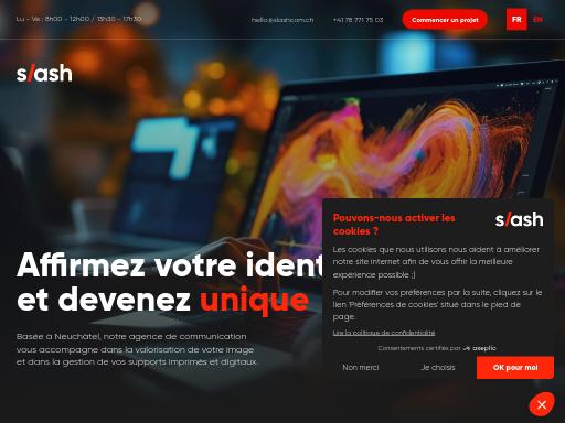 Screenshot of slash-communication.ch – Swiss SEO check by SEO Switzerland, score 90/100
