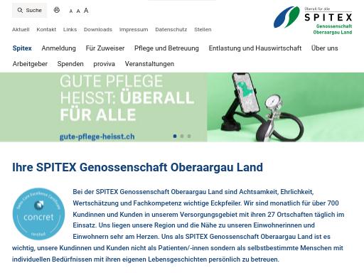 Swiss SEO check of spitex-genossenschaft-oberaargau-land.ch – score 84/100 · SEO Switzerland free SEO analyzer